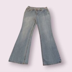 Y2k Vintange Express X2 Denim W 10 Flare Leg Light Wash Jeams Size 8 R